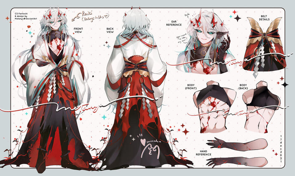 Front & back view fullbody with 1 extra expression